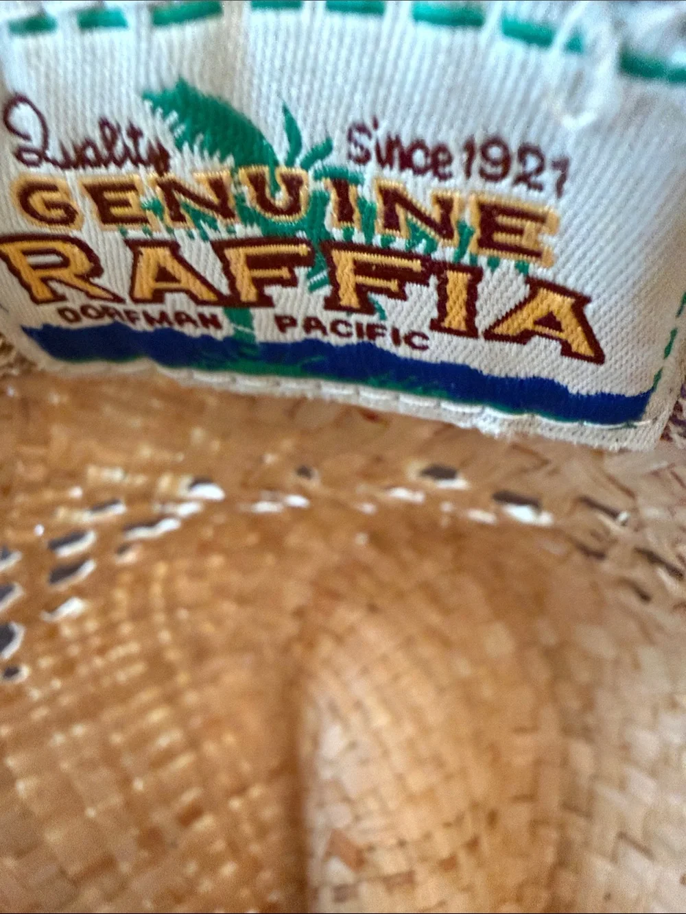 Ladies Dorfman Pacific Raffia  Cowboy Hat with Braided Band - Natural Straw